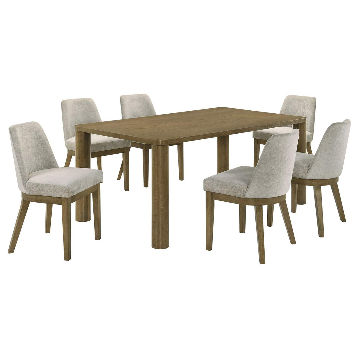 109351-S7 Castlewood 7-piece 71-inch Rectangular Dining Set Brown Oak