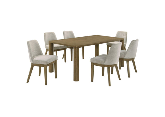 109351-S7 Castlewood 7-piece 71-inch Rectangular Dining Set Brown Oak