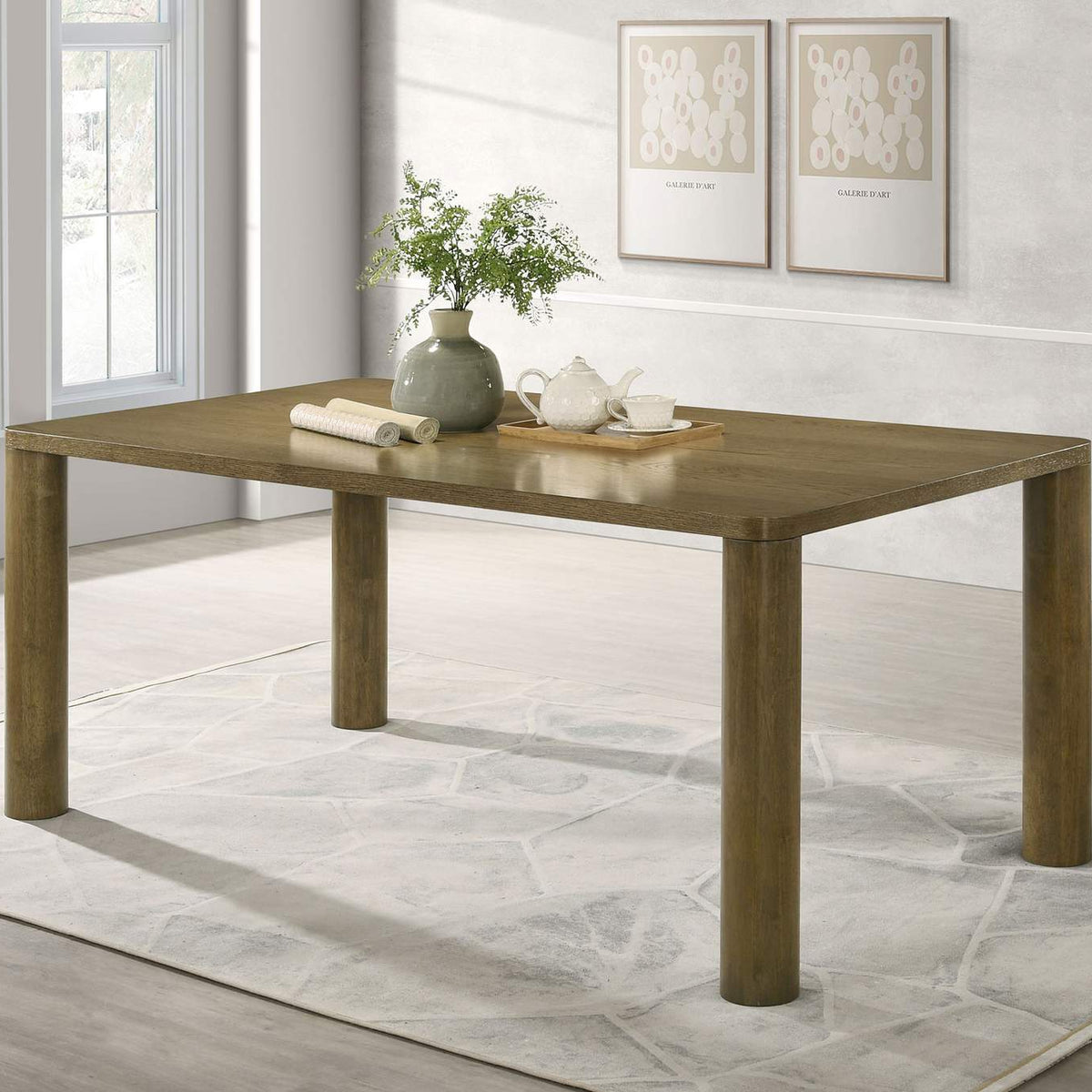 109351 Castlewood 71-inch Rectangular Wood Dining Table Brown Oak