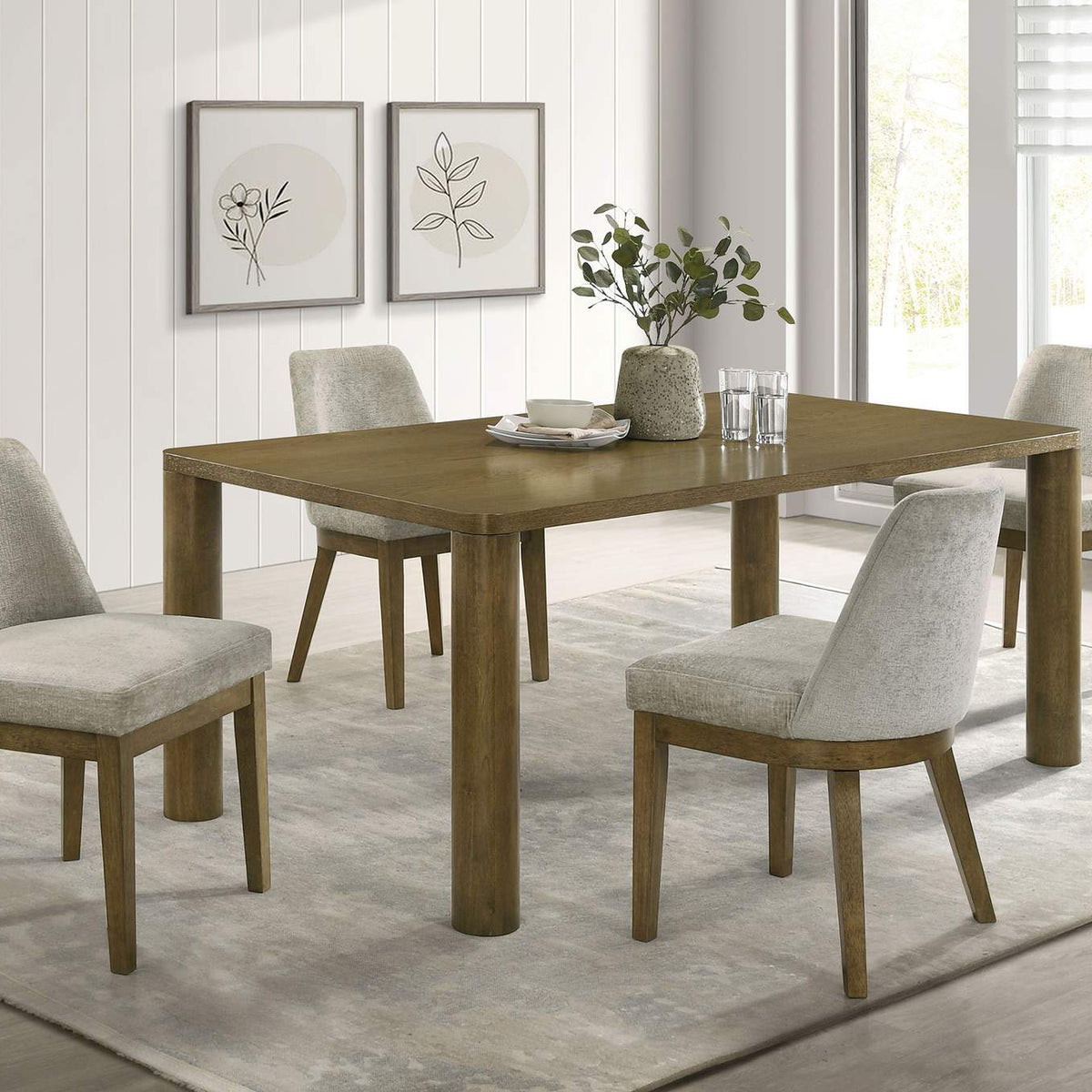 109351 Castlewood 71-inch Rectangular Wood Dining Table Brown Oak