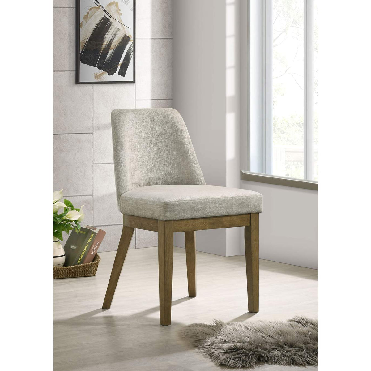109352 Castlewood Upholstered Side Chair Light Tan (Set of 2)