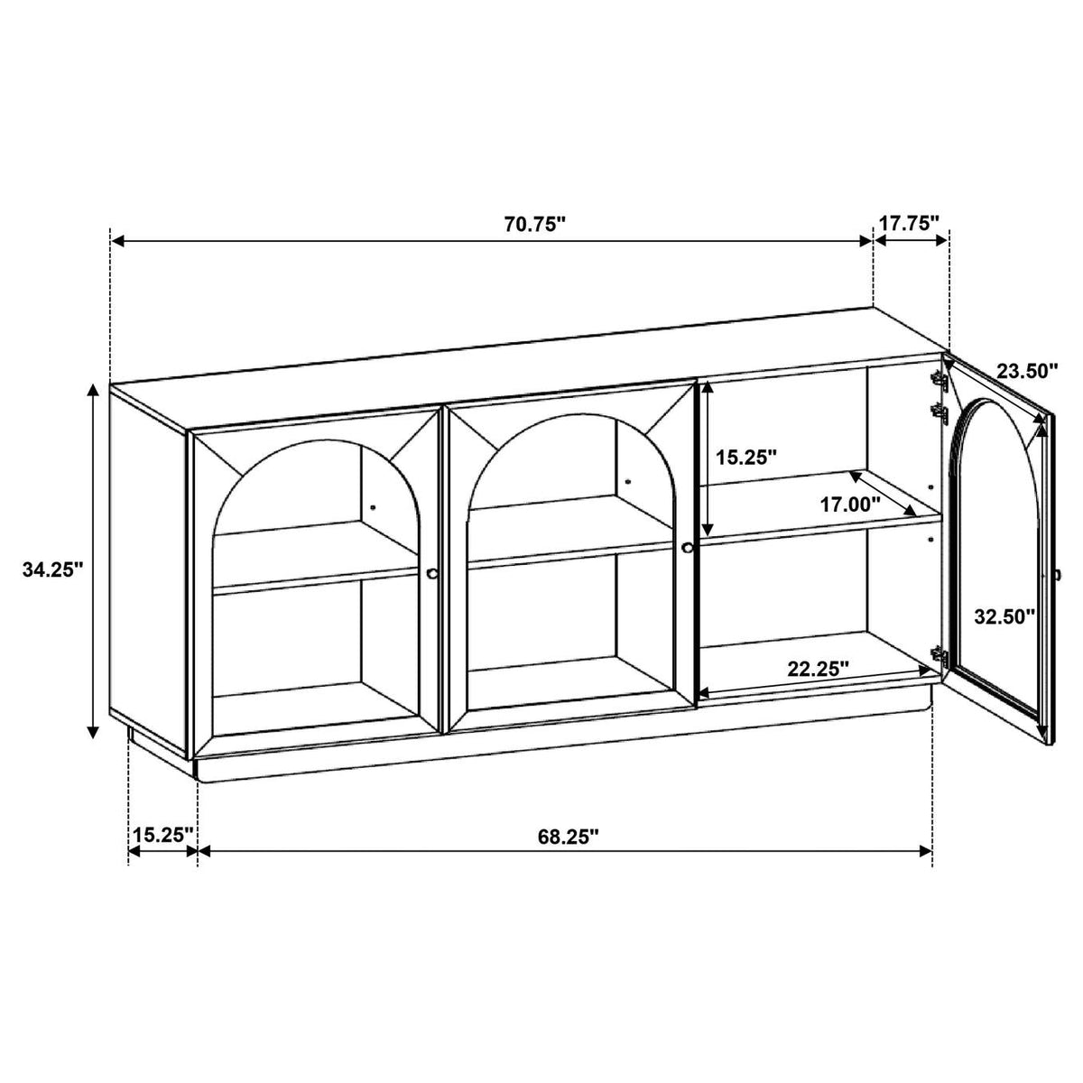 109355 Castlewood 71-inch Dining Sideboard Buffet Server Brown Oak