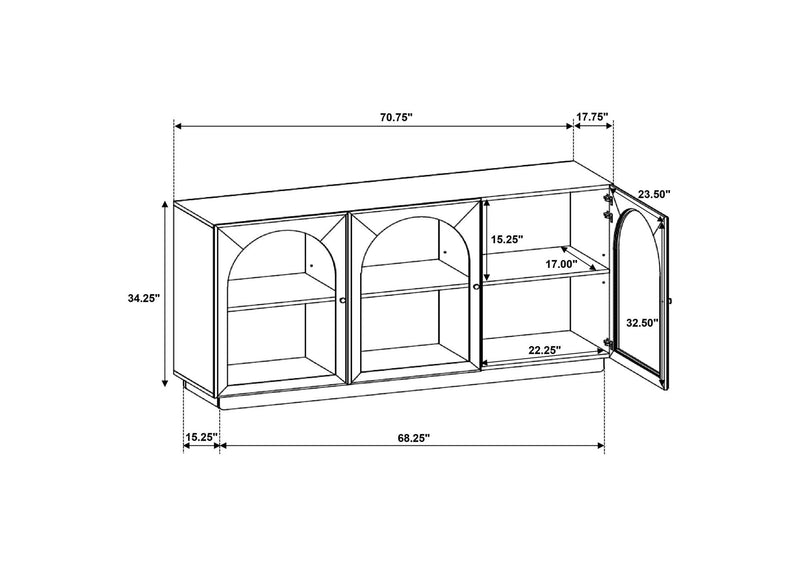 109355 Castlewood 71-inch Dining Sideboard Buffet Server Brown Oak