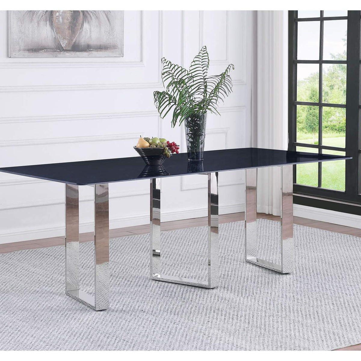 109361 Desden 79-inch Rectangular Sintered Stone Dining Table Grey