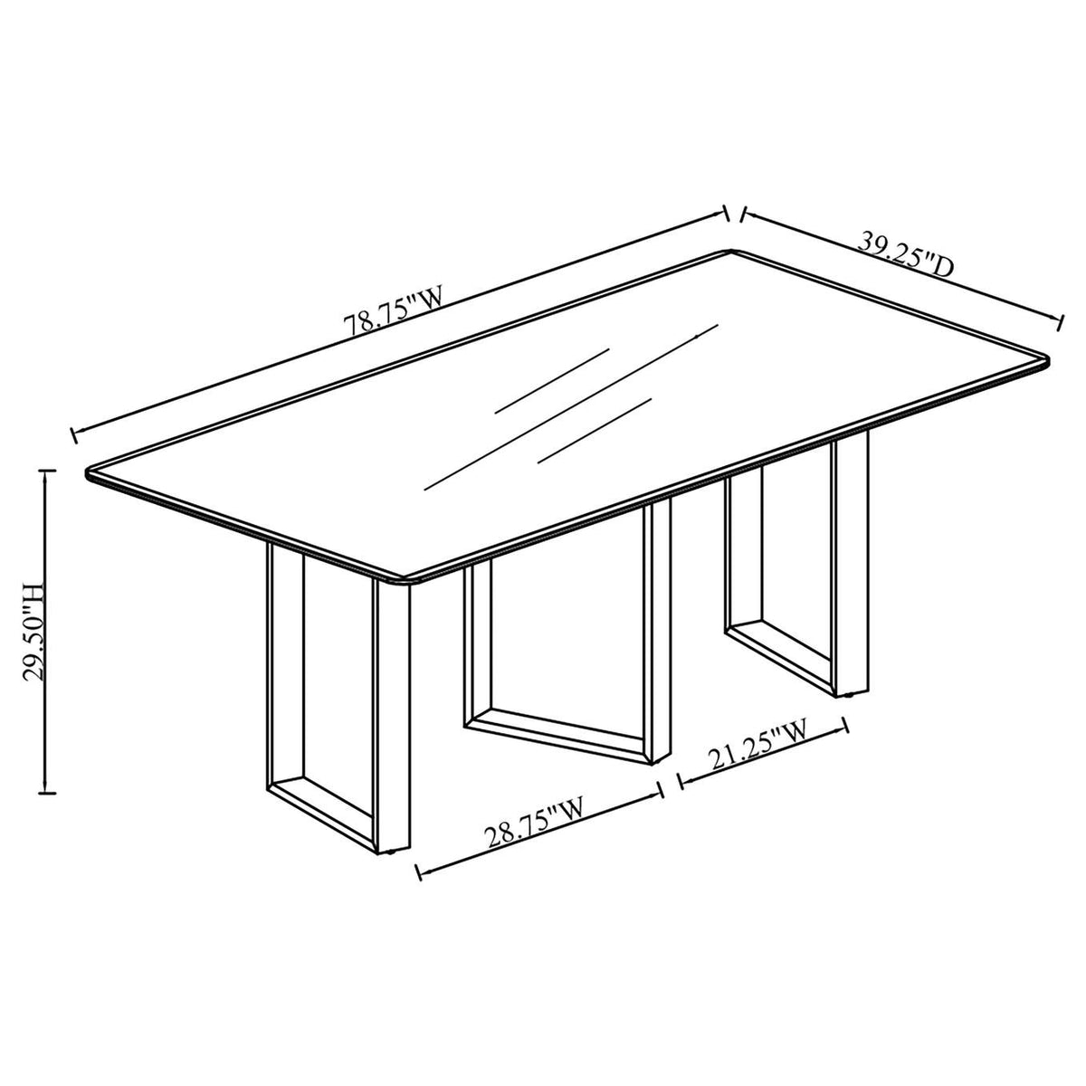 109361 Desden 79-inch Rectangular Sintered Stone Dining Table Grey