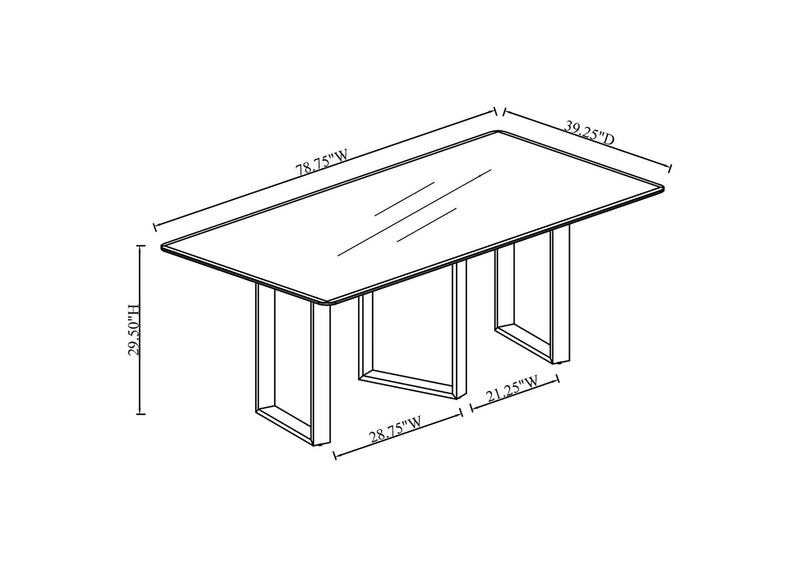 109361 Desden 79-inch Rectangular Sintered Stone Dining Table Grey