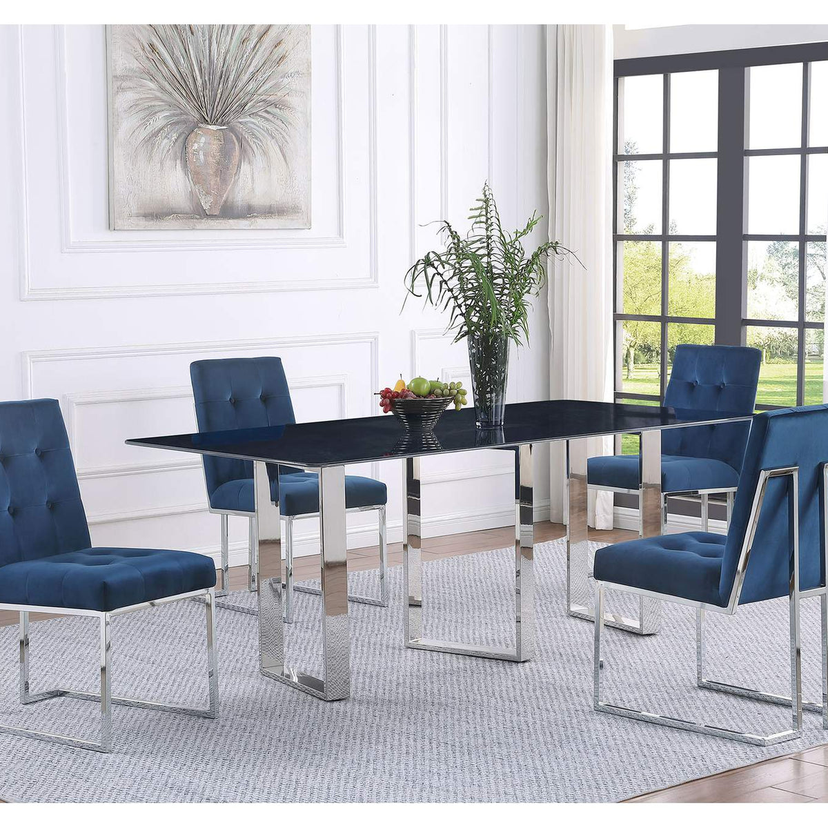 109361 Desden 79-inch Rectangular Sintered Stone Dining Table Grey