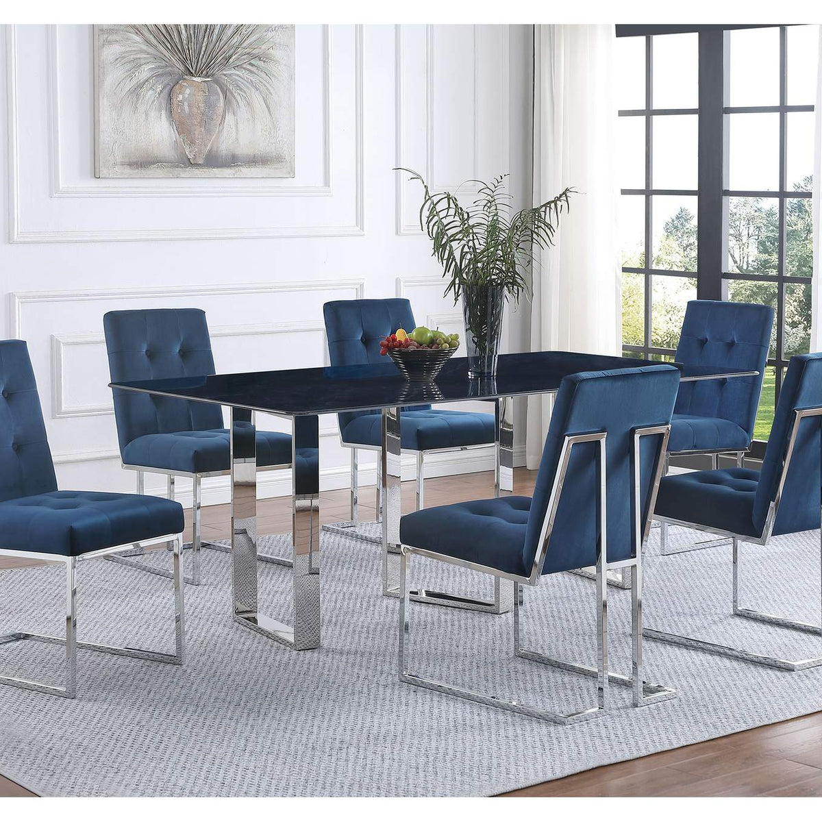 109361 Desden 79-inch Rectangular Sintered Stone Dining Table Grey