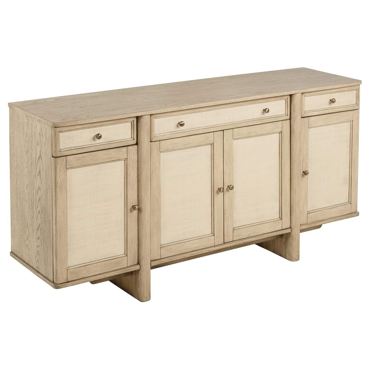 109381-S10 Kailani 10-piece Wood Dining Set with Sideboard Beige Oak
