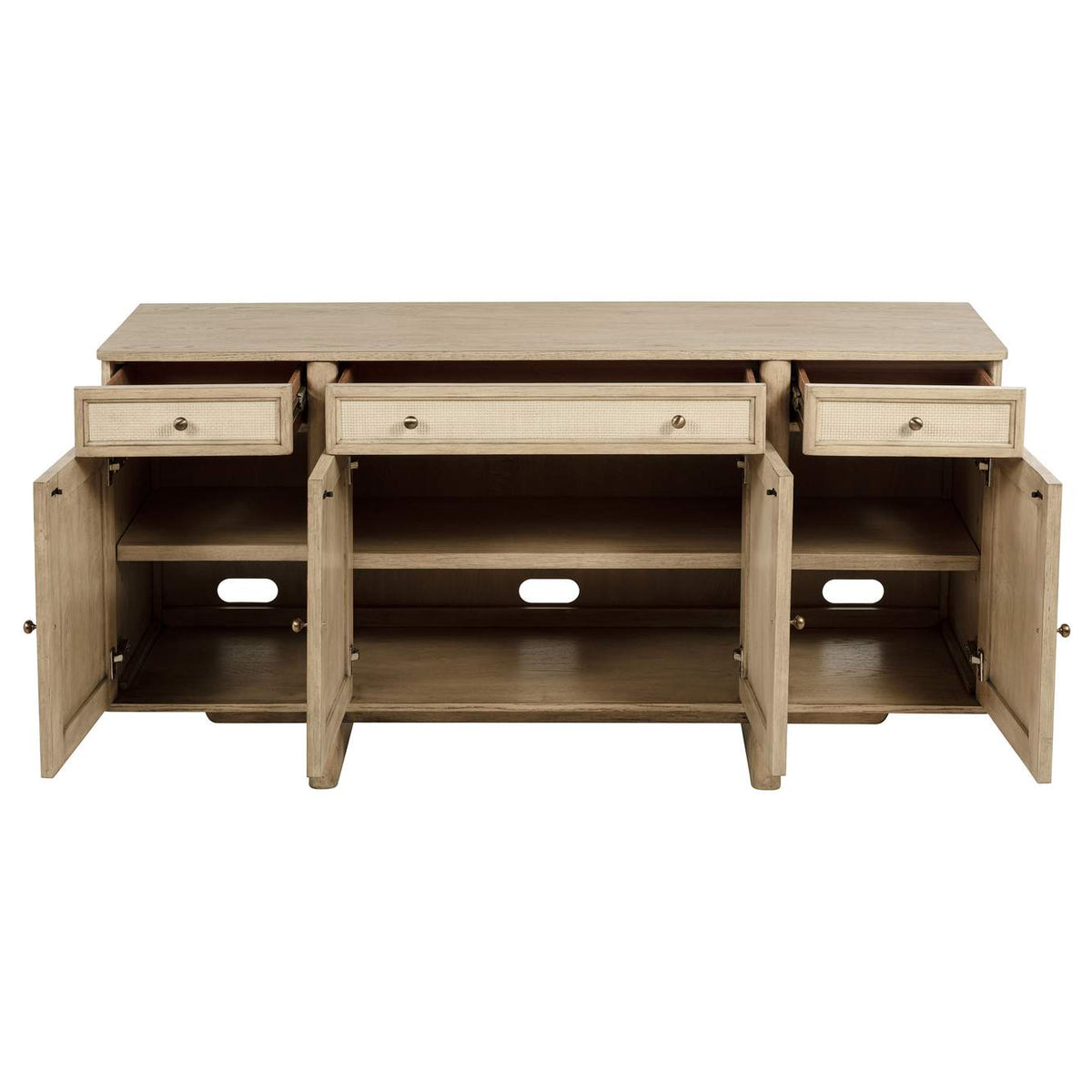 109381-S10 Kailani 10-piece Wood Dining Set with Sideboard Beige Oak