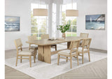 109381-S7 Kailani 7-piece Rectangular Wood Dining Table Set Beige Oak