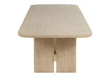 109381-S7 Kailani 7-piece Rectangular Wood Dining Table Set Beige Oak