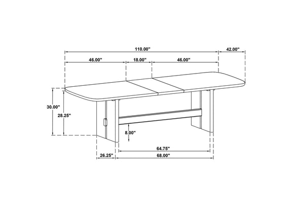 109381-S7 Kailani 7-piece Rectangular Wood Dining Table Set Beige Oak