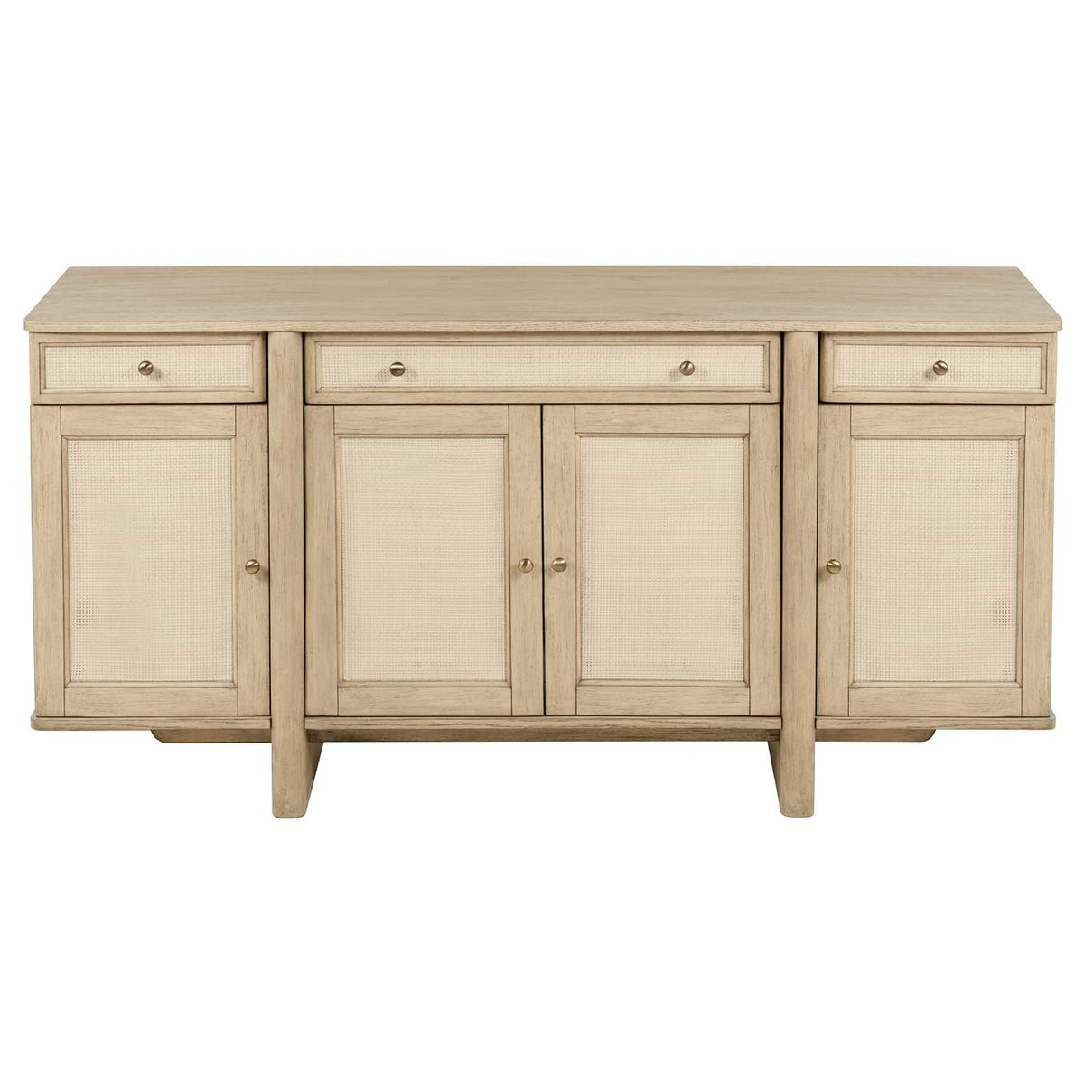 109385 Kailani 4-door Cane Sideboard Buffet Cabinet Beige Oak