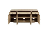 109385 Kailani 4-door Cane Sideboard Buffet Cabinet Beige Oak