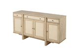 109385 Kailani 4-door Cane Sideboard Buffet Cabinet Beige Oak