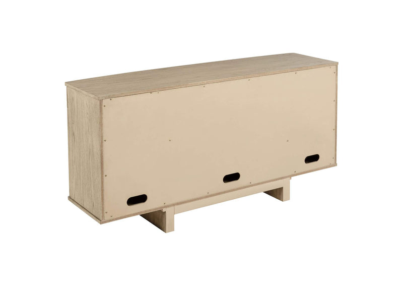 109385 Kailani 4-door Cane Sideboard Buffet Cabinet Beige Oak