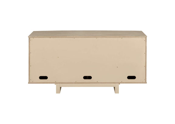 109385 Kailani 4-door Cane Sideboard Buffet Cabinet Beige Oak