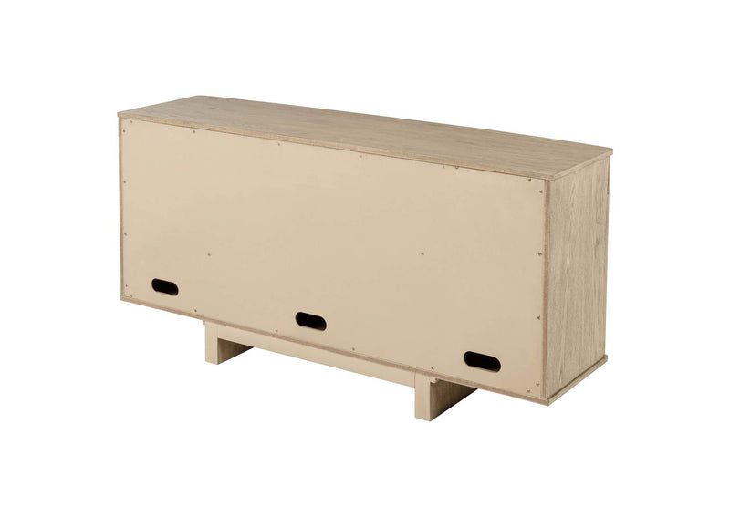 109385 Kailani 4-door Cane Sideboard Buffet Cabinet Beige Oak