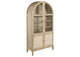 109386 Kailani 4-Door Cane Dining Vitrine Display Cabinet Beige Oak
