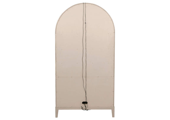 109386 Kailani 4-Door Cane Dining Vitrine Display Cabinet Beige Oak