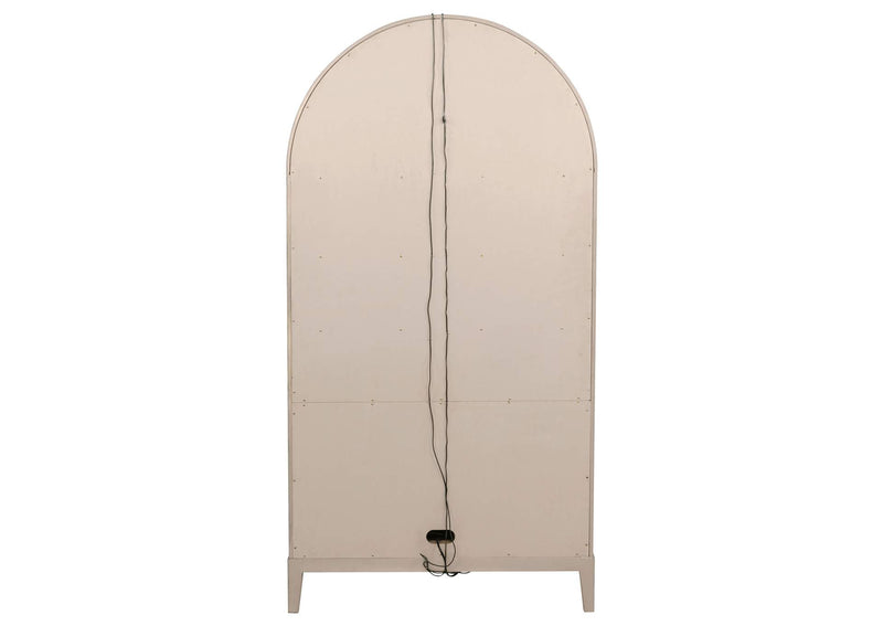 109386 Kailani 4-Door Cane Dining Vitrine Display Cabinet Beige Oak