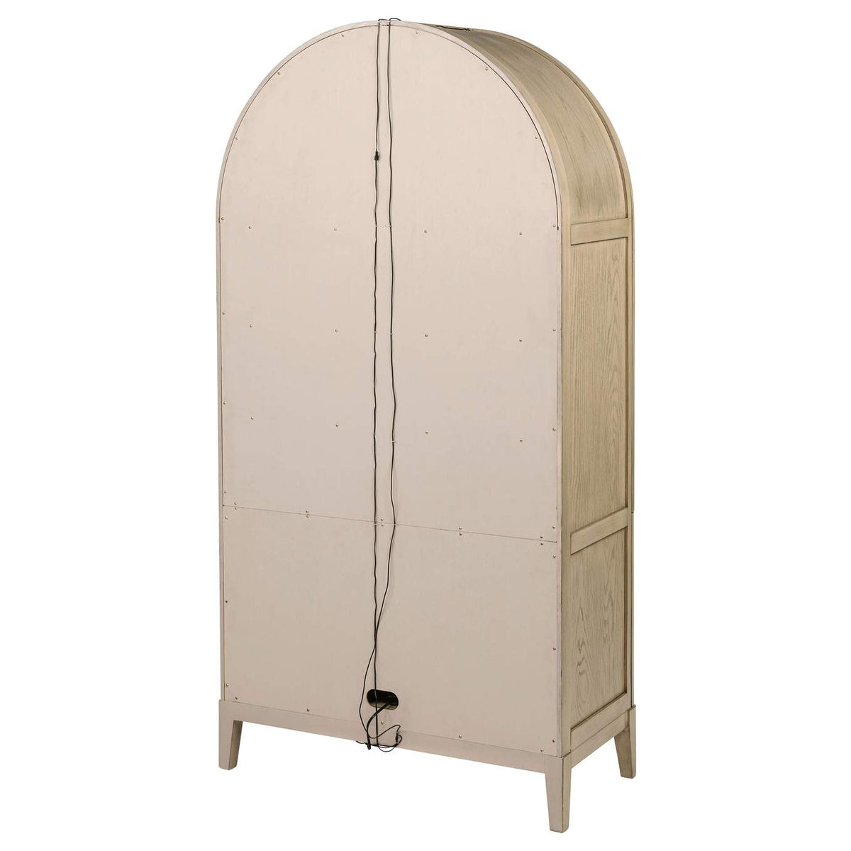 109386 Kailani 4-Door Cane Dining Vitrine Display Cabinet Beige Oak