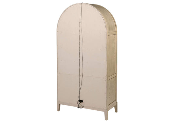 109386 Kailani 4-Door Cane Dining Vitrine Display Cabinet Beige Oak