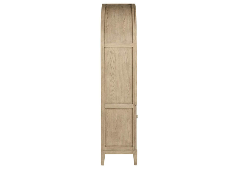 109386 Kailani 4-Door Cane Dining Vitrine Display Cabinet Beige Oak