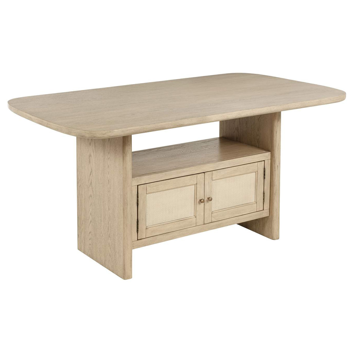 109388-S7 Kailani 7-piece Wood Counter Height Dining Set Beige Oak