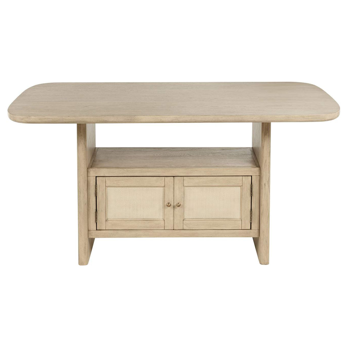 109388-S8 Kailani 8-piece Counter Dining Set with Cabinet Beige Oak
