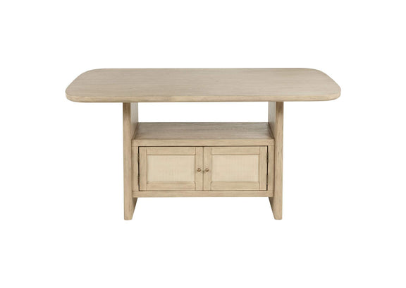 109388-S8 Kailani 8-piece Counter Dining Set with Cabinet Beige Oak