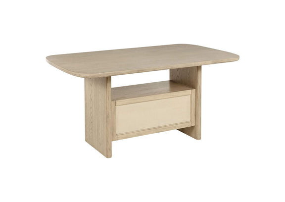 109388-S8 Kailani 8-piece Counter Dining Set with Cabinet Beige Oak