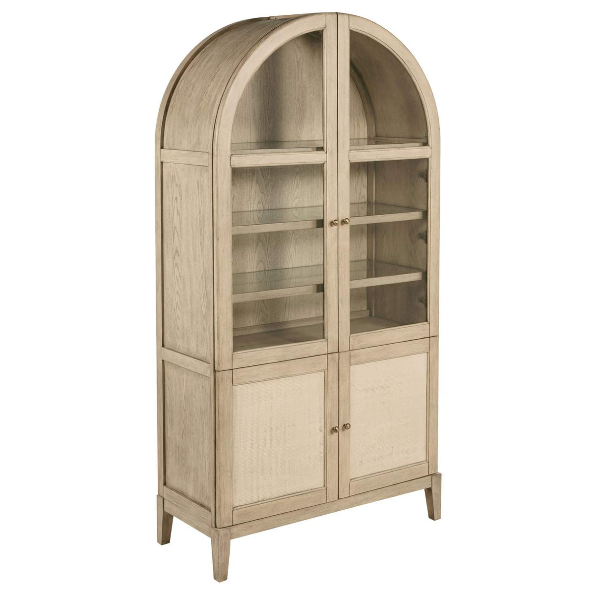 109388-S8 Kailani 8-piece Counter Dining Set with Cabinet Beige Oak