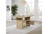 109388 Kailani Cane Counter Height Storage Dining Table Beige Oak