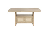 109388 Kailani Cane Counter Height Storage Dining Table Beige Oak