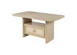 109388 Kailani Cane Counter Height Storage Dining Table Beige Oak