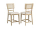 109389 Kailani Rattan Cane Counter Side Chair Beige Oak (Set of 2)