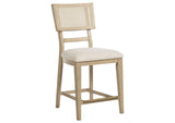 109389 Kailani Rattan Cane Counter Side Chair Beige Oak (Set of 2)