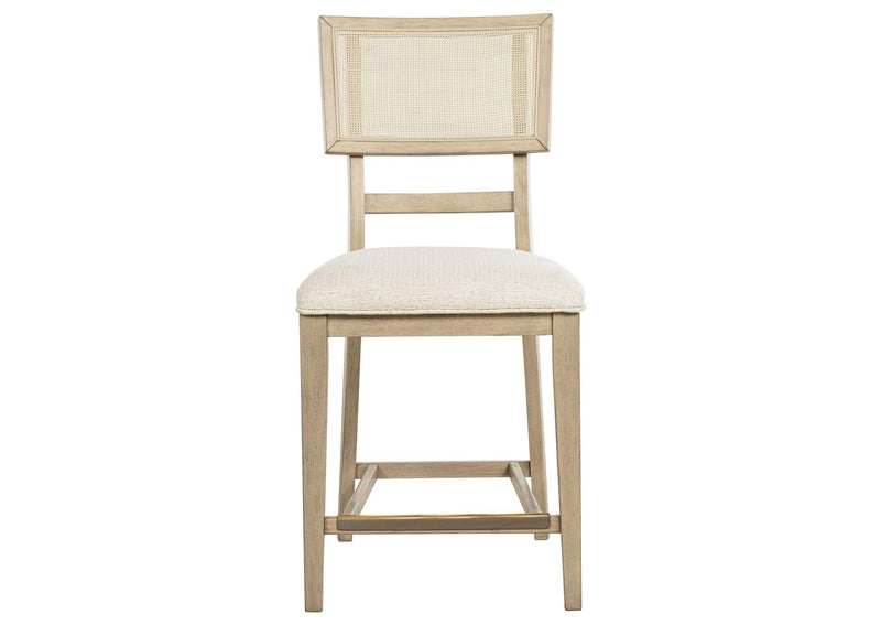 109389 Kailani Rattan Cane Counter Side Chair Beige Oak (Set of 2)