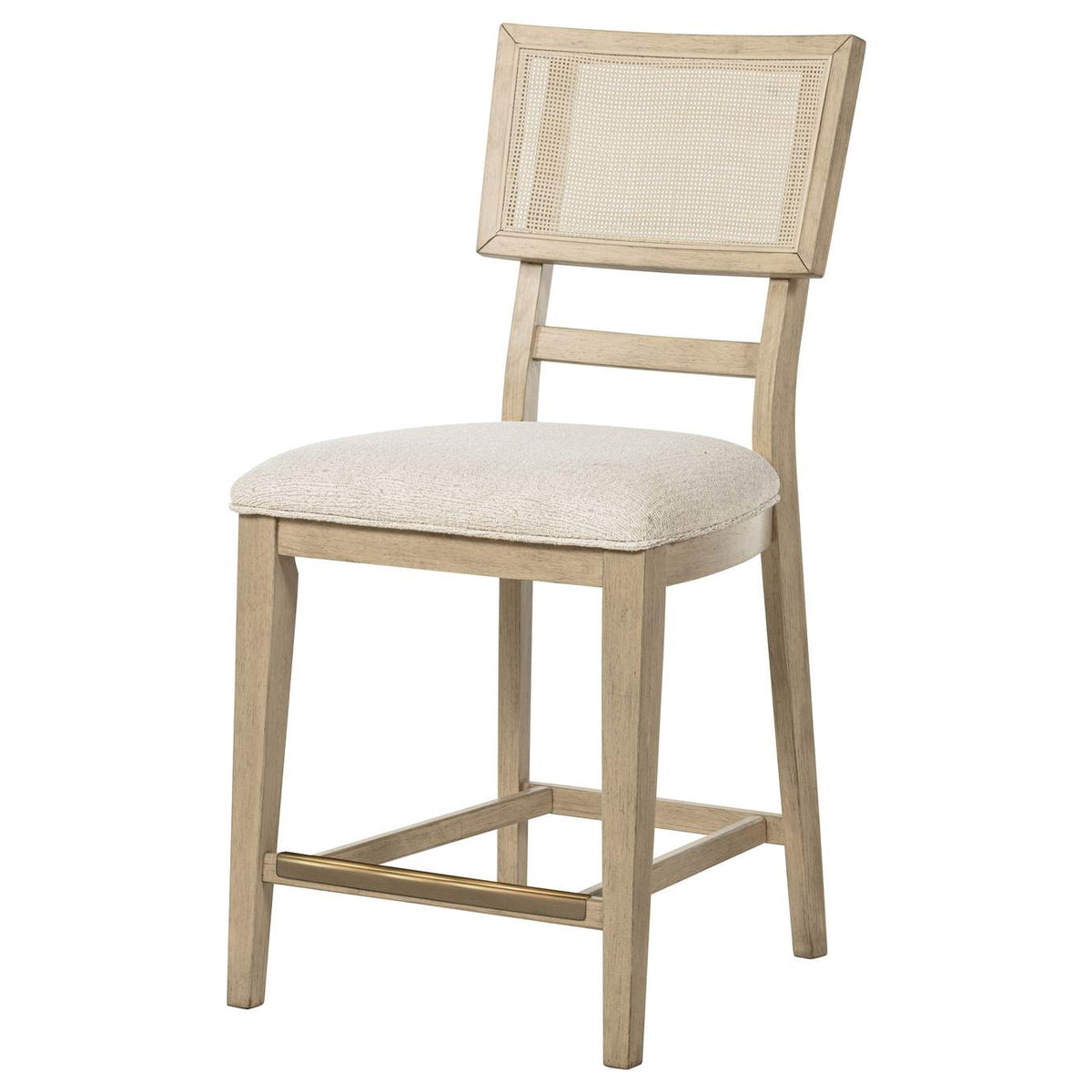 109389 Kailani Rattan Cane Counter Side Chair Beige Oak (Set of 2)