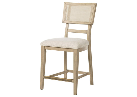 109389 Kailani Rattan Cane Counter Side Chair Beige Oak (Set of 2)