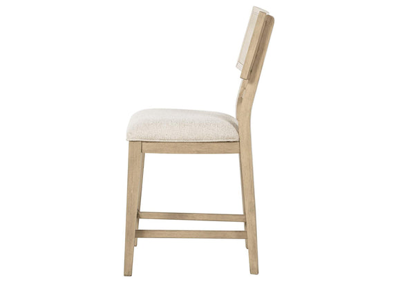 109389 Kailani Rattan Cane Counter Side Chair Beige Oak (Set of 2)