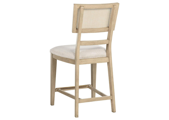 109389 Kailani Rattan Cane Counter Side Chair Beige Oak (Set of 2)
