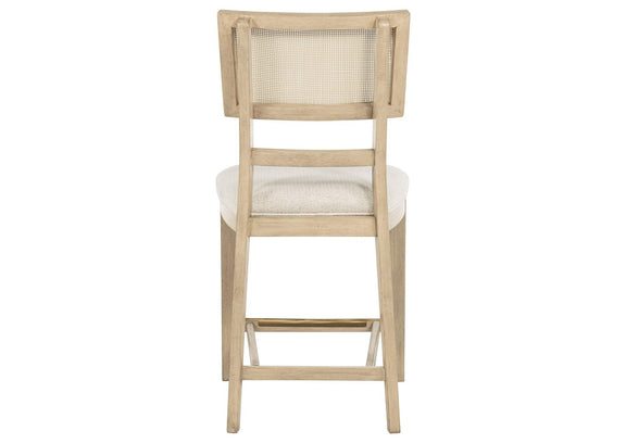 109389 Kailani Rattan Cane Counter Side Chair Beige Oak (Set of 2)