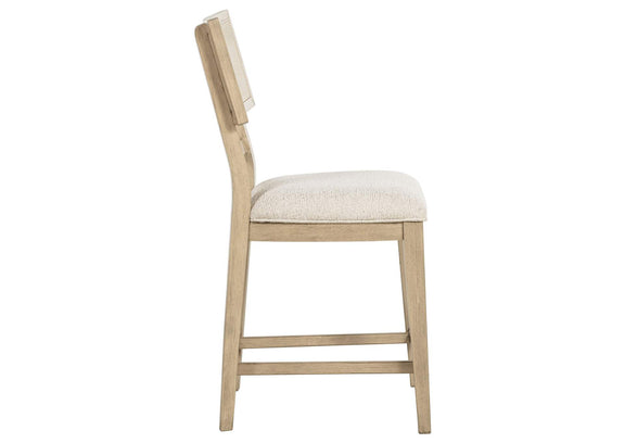 109389 Kailani Rattan Cane Counter Side Chair Beige Oak (Set of 2)