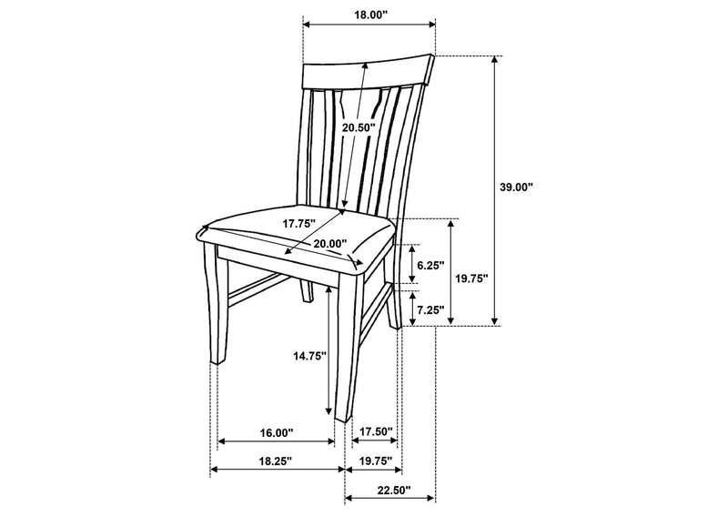 109460-S5 Hartville 5-piece Round Dining Table Set Natural Light Brown