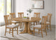 109460-S7 Hartville 7-piece Round Dining Table Set Natural Light Brown