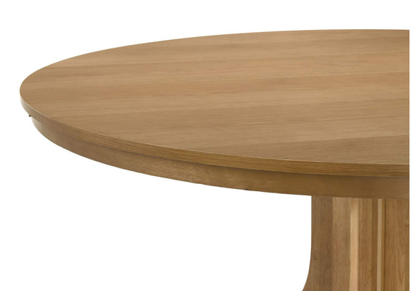 109460-S7 Hartville 7-piece Round Dining Table Set Natural Light Brown