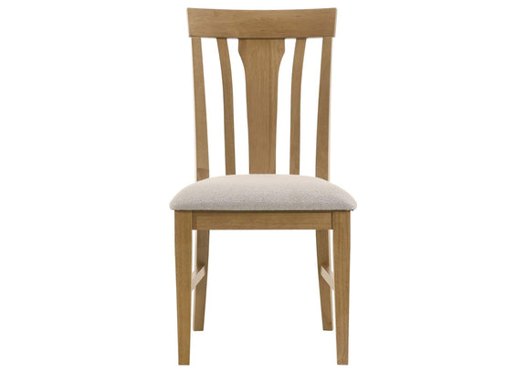 109460-S7 Hartville 7-piece Round Dining Table Set Natural Light Brown